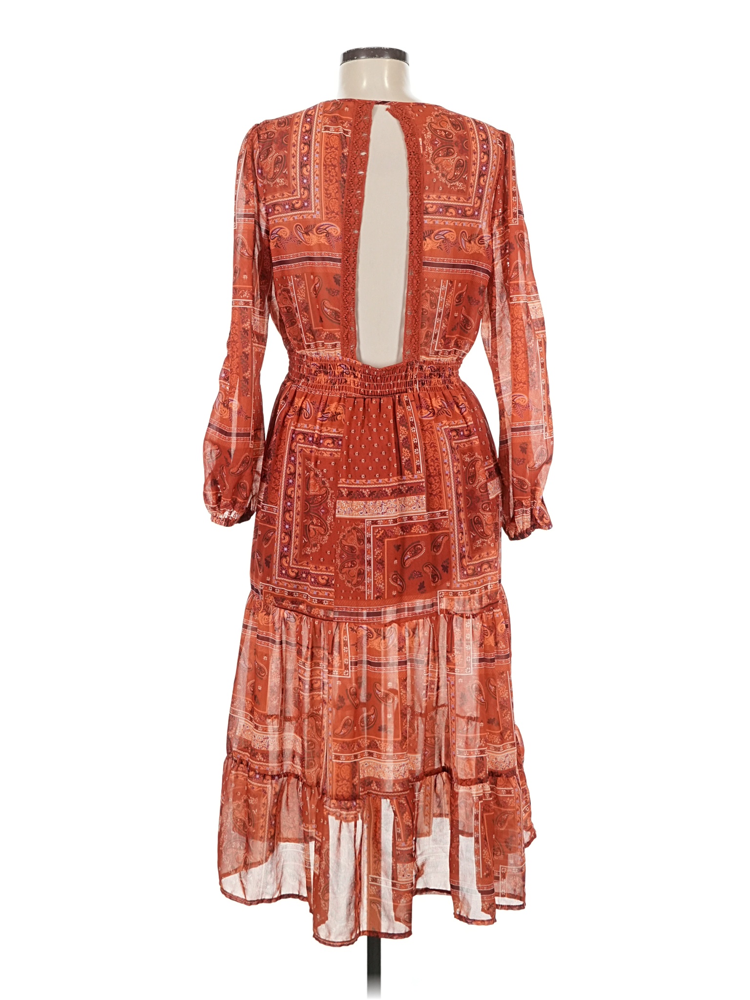 dusty pink long dresses Shona Joy - Edie Flared Sleeve Maxi Dress With Scarf main image 0