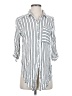 Vixbe 100% Rayon Stripes Silver 3/4 Sleeve Button-Down Shirt Size XS - photo 1
