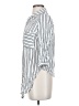 Vixbe 100% Rayon Stripes Silver 3/4 Sleeve Button-Down Shirt Size XS - photo 5
