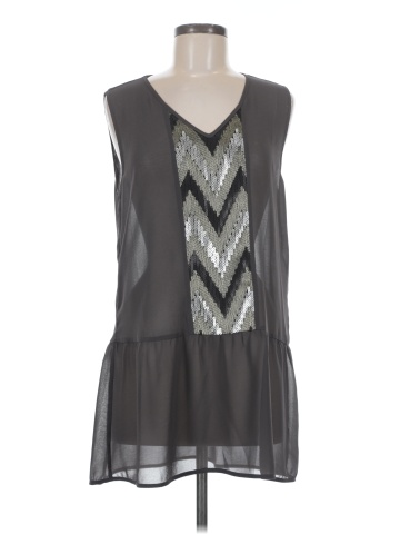 Gray Saks Fifth Avenue Sleeveless Blouse (view 1)