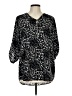 Cathy Animal Print Black 3/4 Sleeve Blouse Size L - photo 1