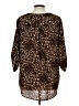 Cathy Animal Print Brown Tan 3/4 Sleeve Blouse Size L - photo 2