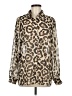 Verdusa 100% Polyester Animal Print Brown Tan Long Sleeve Blouse Size M - photo 1