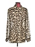 Verdusa 100% Polyester Animal Print Brown Tan Long Sleeve Blouse Size M - photo 2