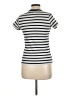 NSF 100% Cotton Stripes Ivory Short Sleeve Turtleneck Size M - photo 1