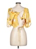 H&M 100% Polyester Yellow 3/4 Sleeve Blouse Size L - photo 2