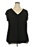 Halogen 100% Polyester Black Short Sleeve Blouse Size 2X - photo 1