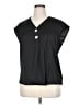 Assorted Brands 100% Polyester Black Short Sleeve Blouse Size XL - photo 1