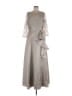 Theia 100% Polyester Gray Gold Cocktail Dress Size 10 - photo 1