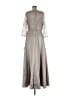 Theia 100% Polyester Gray Gold Cocktail Dress Size 10 - photo 2