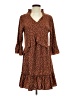Unbranded 100% Polyester Polka Dots Brown Casual Dress Size S - photo 1