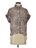 Lulus 100% Polyester Animal Print Brown Short Sleeve Blouse Size S - photo 1