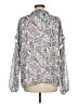 Aqua 100% Polyester Paisley Silver Long Sleeve Blouse Size M - photo 2