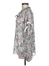 Aqua 100% Polyester Paisley Silver Long Sleeve Blouse Size M - photo 5