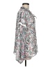 Aqua 100% Polyester Paisley Silver Long Sleeve Blouse Size M - photo 4