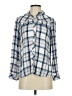 Knox Rose 100% Rayon Plaid Blue Long Sleeve Blouse Size S - photo 1