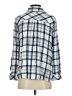 Knox Rose 100% Rayon Plaid Blue Long Sleeve Blouse Size S - photo 2