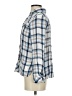 Knox Rose 100% Rayon Plaid Blue Long Sleeve Blouse Size S - photo 5