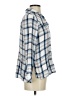 Knox Rose 100% Rayon Plaid Blue Long Sleeve Blouse Size S - photo 4