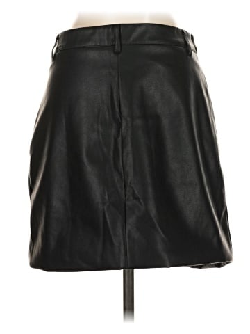Aqua Faux Leather Skirt (view 2)