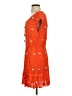 Leifnotes 100% Rayon Hearts Orange Casual Dress Size 4 - photo 5