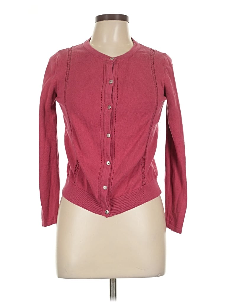 Pre-owned White Stuff Cardigan Sweater In Burgundy