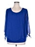 Alyx 100% Polyester Blue 3/4 Sleeve Blouse Size 0X - photo 1