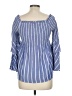 Bardot 100% Viscose Blue Purple 3/4 Sleeve Blouse Size 6 - photo 2