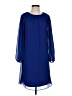 DKNY 100% Polyester Solid Blue Cocktail Dress Size 4 - photo 1