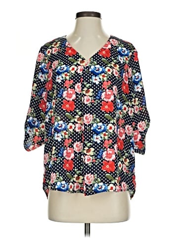 Q&A 3/4 Sleeve Blouse (view 1)
