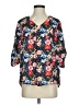Q&A 100% Polyester Floral Black 3/4 Sleeve Blouse Size S - photo 1