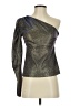 Nicole Miller Collection 100% Polyester Metallic Silver Long Sleeve Top Size P (petite) - photo 1