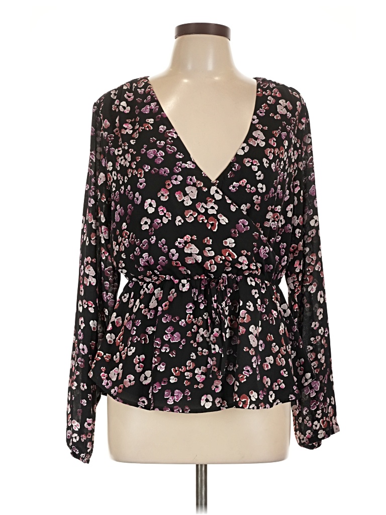 Pre-owned Assorted Brands Long Sleeve Blouse In Black