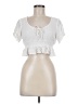 Chance 100% Rayon White Short Sleeve Blouse Size M - photo 1