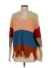 R | Label 100% Acrylic Color Block Orange Ivory Pullover Sweater Size XS - photo 1
