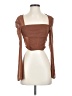 Shein Brown Long Sleeve Blouse Size 4 - photo 1