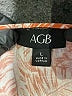 AGB 100% Rayon Orange 3/4 Sleeve Blouse Size L - photo 7