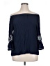 Max Studio 100% Rayon Blue 3/4 Sleeve Blouse Size 1X - photo 1