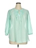 Elle 100% Polyester Teal 3/4 Sleeve Blouse Size XL - photo 1