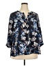 Lila Rose 100% Polyester Floral Blue 3/4 Sleeve Blouse Size 2X - photo 1