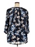 Lila Rose 100% Polyester Floral Blue 3/4 Sleeve Blouse Size 2X - photo 2