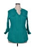Laura Scott Teal 3/4 Sleeve Blouse Size 2X - photo 1