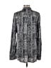 BCBGMAXAZRIA Paisley Silver Long Sleeve Button-Down Shirt Size L - photo 2
