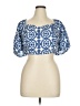 Shein Curve 100% Polyester Blue Short Sleeve Blouse Size 1X - photo 1