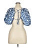 Shein Curve 100% Polyester Blue Short Sleeve Blouse Size 1X - photo 2