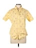 Assorted Brands Hearts Yellow Short Sleeve Button-Down Shirt Size L - photo 1