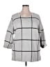 Tahari Checkered-gingham Gray Pullover Sweater Size 2X - photo 1