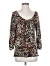 Claudia Richard Animal Print Brown 3/4 Sleeve Blouse Size S - photo 1