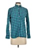 J.Crew 100% Cotton Checkered-gingham Teal Long Sleeve Button-Down Shirt Size 4 - photo 1