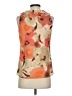 Ann Taylor LOFT 100% Polyester Orange Ivory Sleeveless Blouse Size XS - photo 2